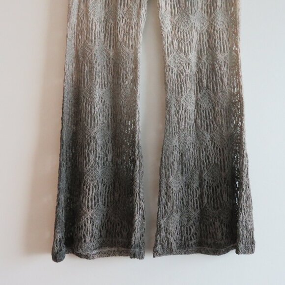 EBERJEY Free Spirit Margaux Crochet Ombre Ombre Cover Up Boho Flare Pant Sz S/M - Picture 11 of 14